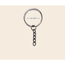 Zincirli 24 mm tel sargı anahtarlık halkası
