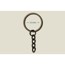 Zincirli Anahtarlık Halkası 21 mm antik sarı renk 100 adet
