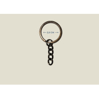 2,5 cm Antik Renk Ezme Model Kalın Zincirli Anahtarlık Halkası (Min. 50 Adet)