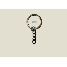2,5 cm Antik Renk Ezme Model Kalın Zincirli Anahtarlık Halkası (Min. 50 Adet)
