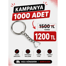 1000 Adet 21 mm Yuvarlak Anahtarlık Halkası + 1,2 mm Üçgen Bağlantı Halkası – Metal Anahtarlık Aparatı – SERRAADA