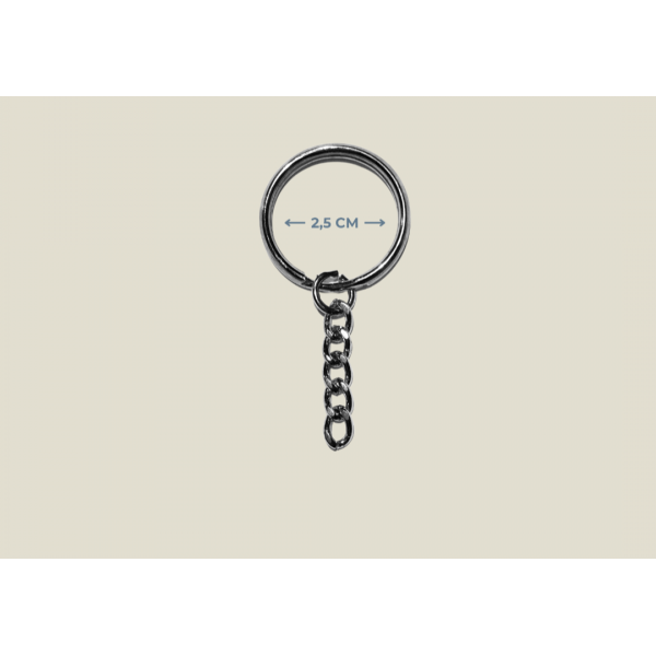 Zincirli Konik Anahtarlık Halkası - Metal Renk (2,5 cm) Zincirli Konik Anahtarlık Halkası - Metal Renk (2,5 cm)