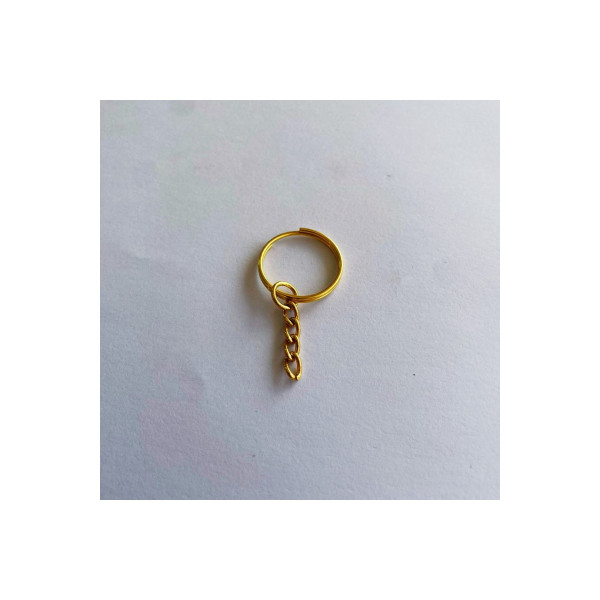 21 mm İç Çap Yuvarlak Tel Sargı Anahtarlık Halkası Sarı – Zincirli Metal Anahtarlık Aparatı (Min. 100 Adet)