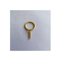 24 mm İç Çap Yuvarlak Tel Sargı Anahtarlık Halkası Sarı – Zincirli Metal Anahtarlık Aparatı (Min. 100 Adet)