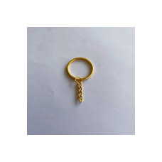 24 mm İç Çap Yuvarlak Tel Sargı Anahtarlık Halkası Sarı – Zincirli Metal Anahtarlık Aparatı (Min. 100 Adet)